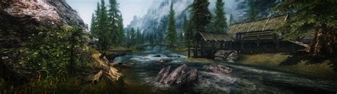 The Elder Scrolls V Skyrim Mods Nature Landscape Multiple Display River