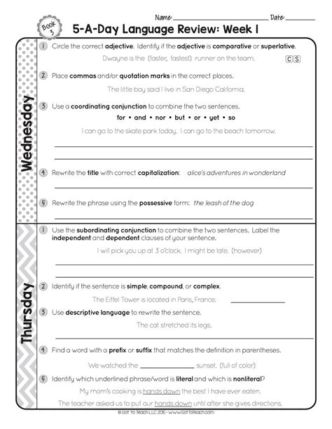 Daily Language Review Free Printables Printable World Holiday