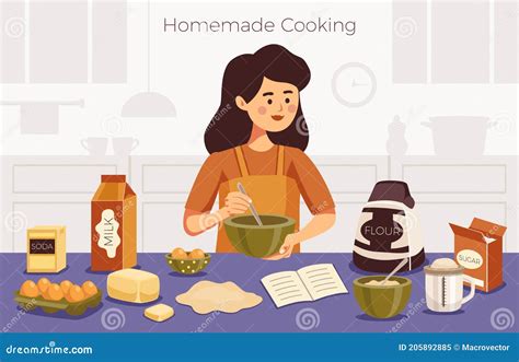Homemade Cooking Vector Illustration Stock Vector Illustration Of