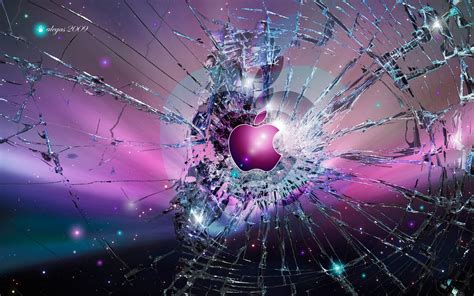 Grauen metall apple hintergrundbilder mit farbigen apple logo. Gebrochenen Display Apple Handy Logo, Kostenlos ...