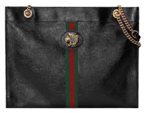 Gucci Rajah Large Tote Black Leather Shoulder Bag Ezflashsale