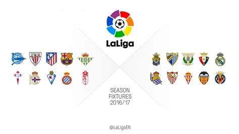The Complete 201617 Fixture List For Each Laliga Team News Liga De