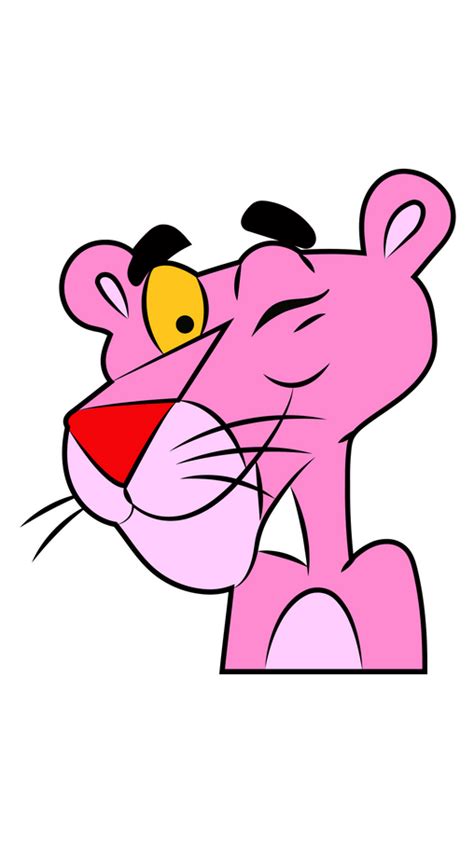 The Pink Panther Cartoon Character With Yellow Eyes And Black Ears