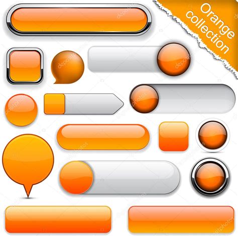 Orange High Detailed Modern Buttons — Stock Vector © Maxborovkov 8083009