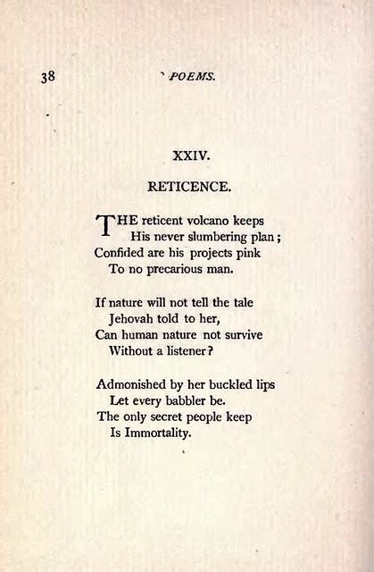 If you'd like more, here are 64 additional poems. Emily Dickinson, Poems - Third series - XXIV. (1748) | Flickr