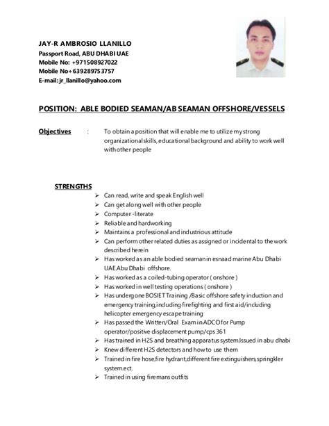 Very few people know how to write a good job application letter. Resume Of Seaman