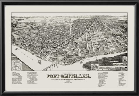 Fort Smith Ar 1887 Vintage City Maps