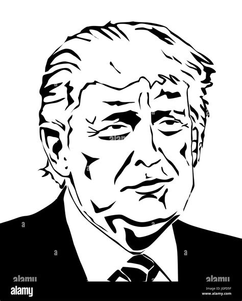 Donald Trump Vector Portrait Illustration The 45th President Of The