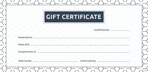 Printable Blank Gift Certificate Template Free

