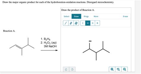 Draw The Major Organic Product For Each Of The Hydroboration Oxidation