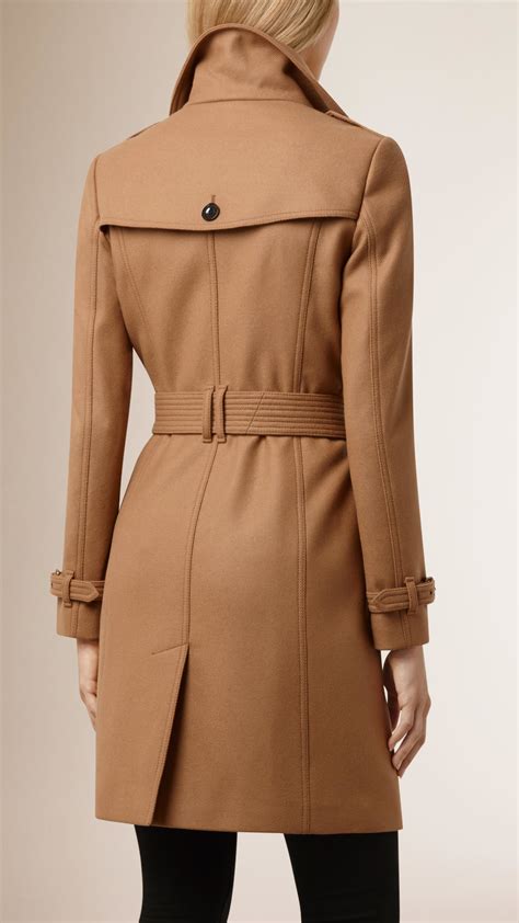 Lyst Burberry Virgin Wool Cashmere Blend Trench Coat In Brown