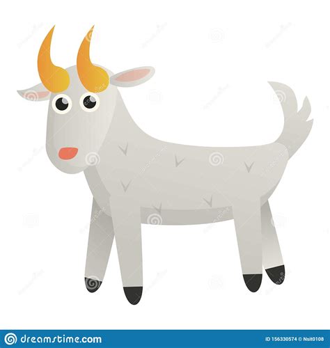 White Goat Icon Cartoon Style Stock Vector Illustration Of Icon