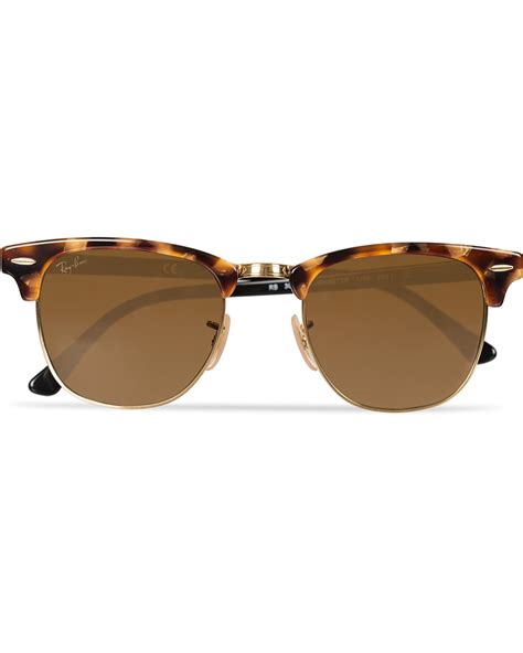 Ray Ban Clubmaster Sunglasses Spotted Brown Havanabrown Hos Car