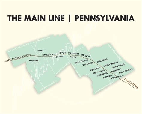 Main Line Philadelphia Map By Philamapco On Etsy Philadelphia Map