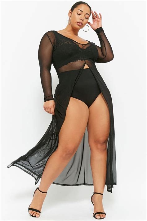 Product Name Plus Size Sheer Mesh Knit Maxi Dress Category Clearance