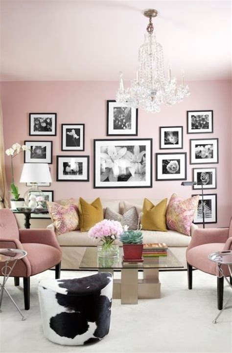 Light Pink And Black Pink Living Room Home Decor Catalogs Eclectic