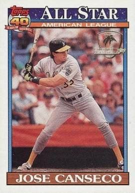 Jose canseco baseball cards are some of the most beloved of the modern era. 1991 Topps Desert Shield Jose Canseco AS #390 Baseball ...