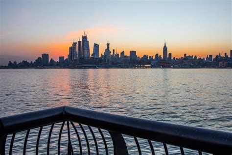 View Of The New York City Skyline In The Distance Stock Photo Image