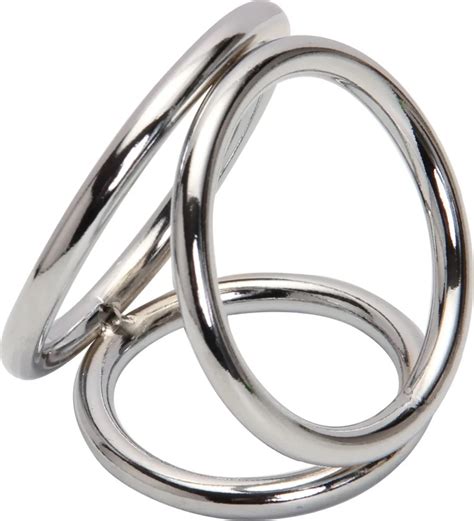 L Size 3 Ring Stainless Steel Metal Penis Rings Delay Ejaculation