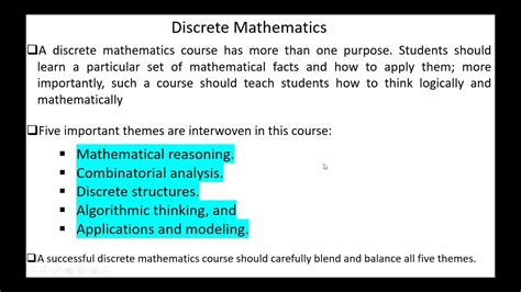 General Introduction To Discrete Math Course Youtube