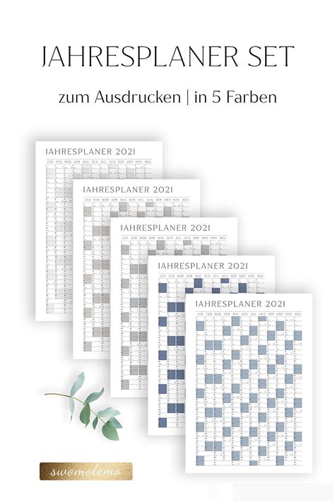 Der kalender 2020 zum ausdrucken in a4 ist das ideale planungstool für familien, paare und singles. Jahresplaner 2021 2020 mit Kalenderwochen zum Ausdrucken | 10er Set Hochformat | Swomolemo in ...