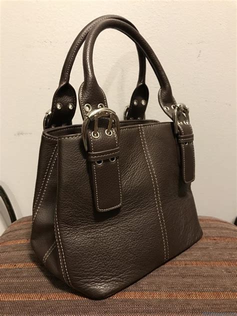 Tignanello Genuine Pebble Leather Medium Brown Purse Hand Bag REMIjewels