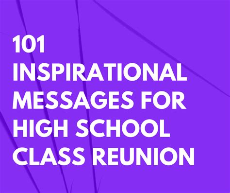 101 Inspirational Messages For High School Class Reunion