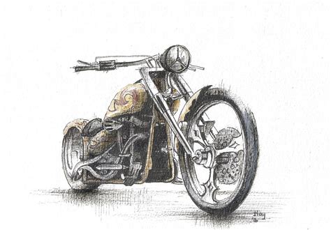 Harley Davidson Drawing By Jason Hoy Pixels