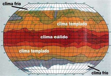 Climas Del Mundo Mapa Distribución Zonas Climáticas Frio Calido