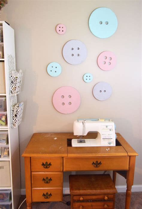 Diy Button Wall Art For A Sewingcraft Room Create And Babble In