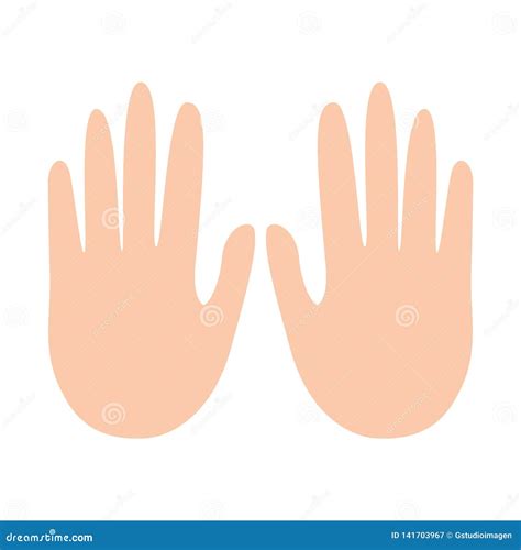 Hands Showing Five Fingers Stock Vector Illustration Of Five