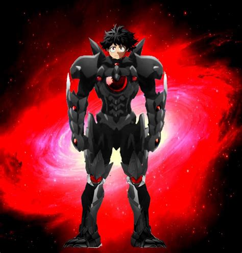 Izuku Midoriya Wielder Of Dark Dragon Emperor Armor Character Art