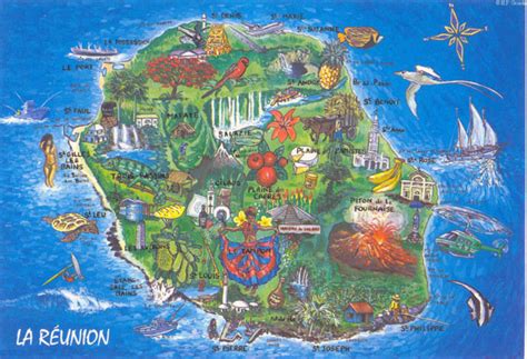 Detailed Tourist Map Of Reunion Reunion Detailed Tourist Map Vidiani