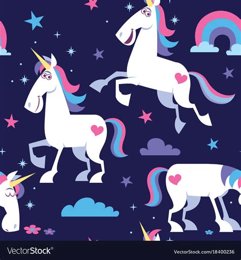 Unicorn Seamless Pattern Royalty Free Vector Image