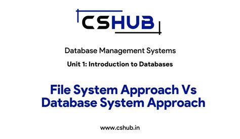 File System Approach Vs Database System Approach Database Management