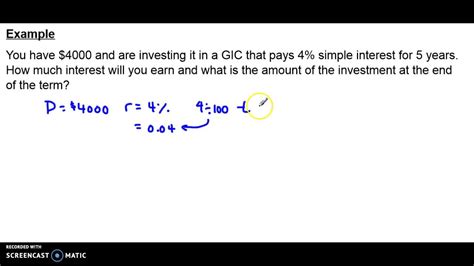 Simple Interest Example Solution - YouTube