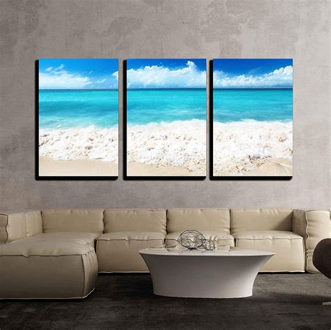 Wall26 3 Piece Canvas Wall Art Sand Of Beach Caribbean Sea Modern