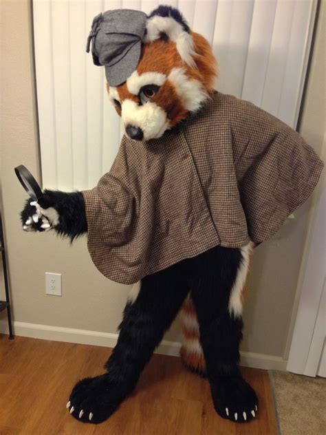 Cosplay Sherlock Holmes Red Panda Fursuit Captain Basil Fursuit