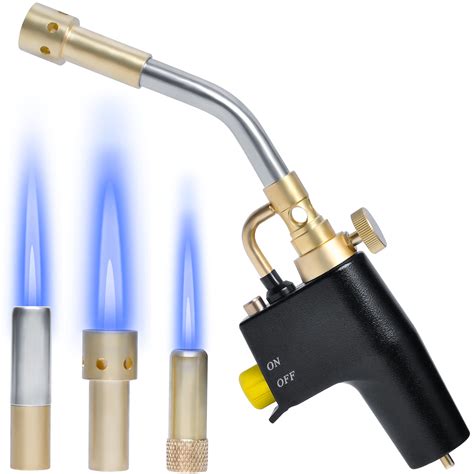 buy propane torch head kit with 3 nozzles high intensity trigger start soldering torch