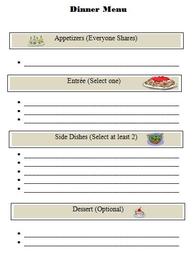 So if you are planning to have another memorable party, you can use this party menu template for word online. Dinner Menu Template - Choose from Beautiful Dinner Menus