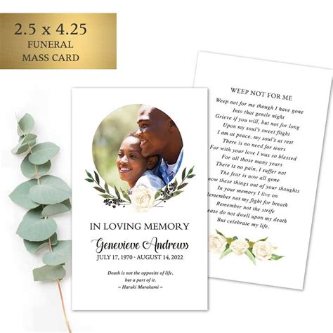 The term requiem mass was often replaced by the term mass of the resurrection or mass of christian burial, although the former was never official terminology. Funeral Remembrance Mass Cards with Photo for a Memorial Keepsake