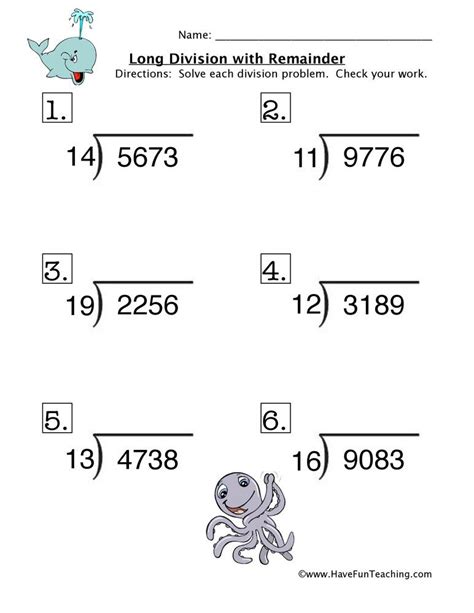 Long Division Worksheet Division Without Remainders