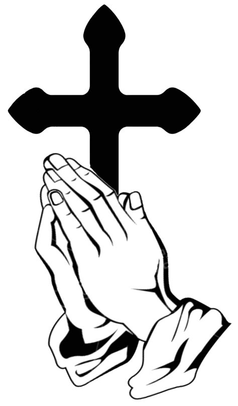 Lineart Praying Hands Clip Art Praying Hands And Cross Hd Png Gambaran