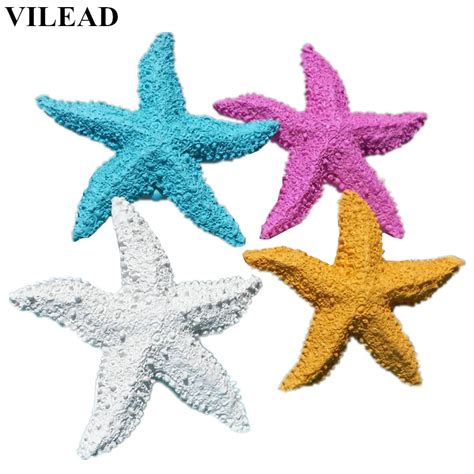 Vilead 29 Resin Starfish Figurines 4 Colors Mediterranean Style Home