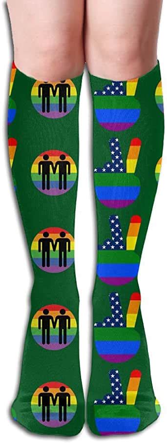 Hairuiyd Knee High Socks Lgbt Gay Lesbian Pride Womens