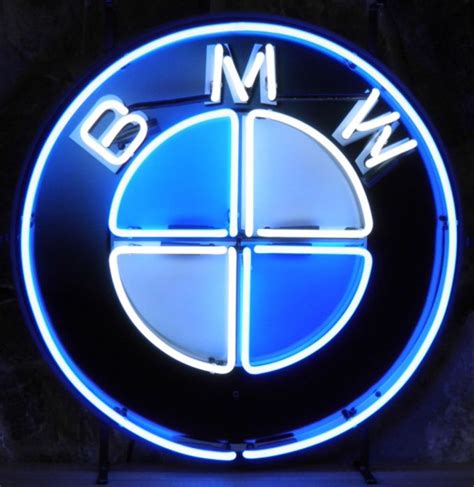 Bmw Logo Neon Sign With Backplate 65 X 65 Cm