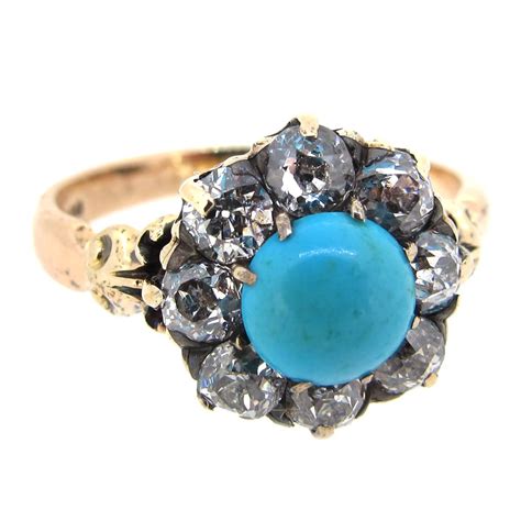 Antique Turquoise Diamond Ring A R Ullmann