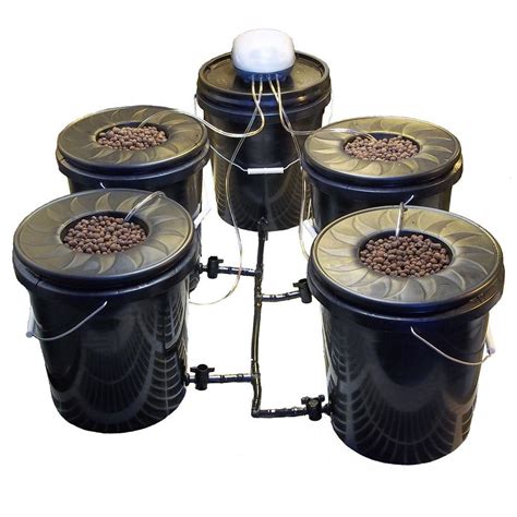 Viagrow Hydroponic Black Bucket Deep Water System 4 Pack V4dwc The