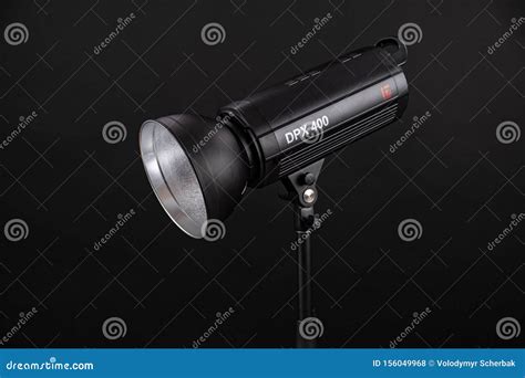 Photo Studio Strobe Light Flash Bulb Close Up View Of Professional