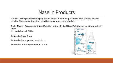 Ppt Naselin Nasal Drop And Spray By Cipla Powerpoint Presentation